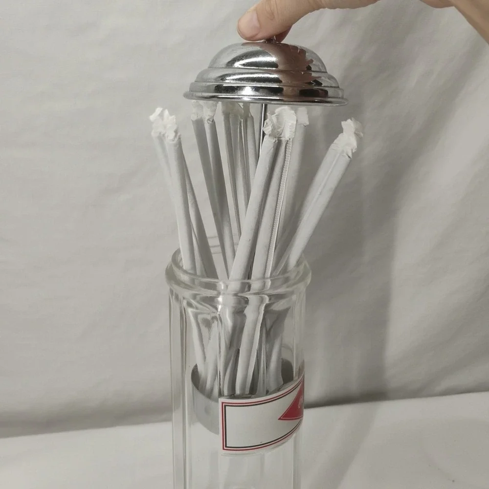 Vintage Coca-Cola Glass Straw Holder 11.5